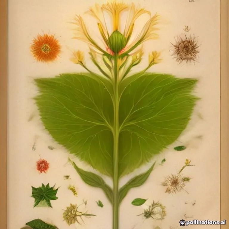 Classical botanical illustration of 黄波斯菊 / 黄秋英 / 硫华菊 / 硫黄菊 / 金黄色秋英 — Cosmos sulphureus Cav. (syn. Coreopsis artemisiifolia, Bidens sulphurea)