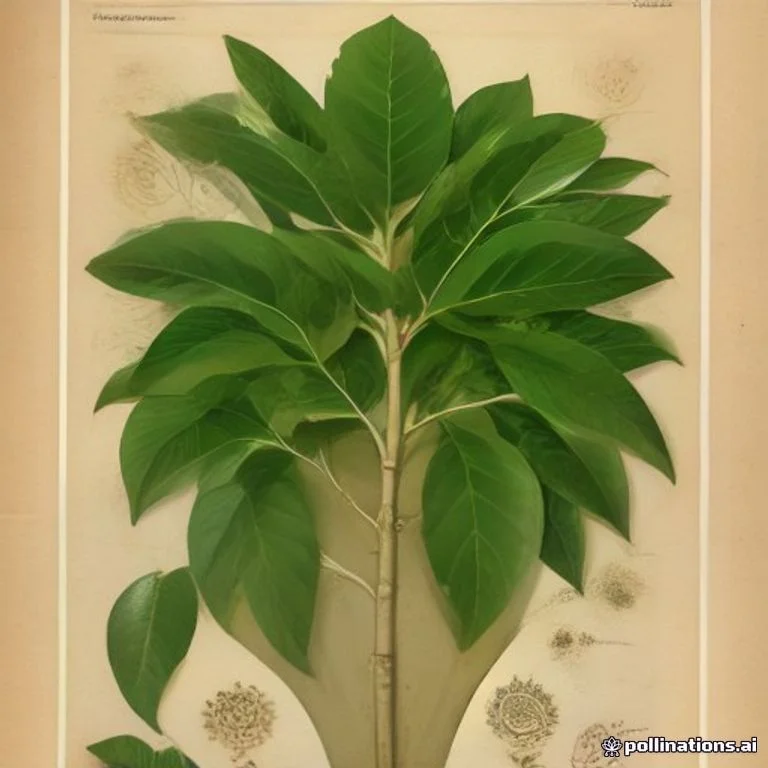 Classical botanical illustration of 番石榴叶 / 芭乐叶 / 鸡矢果叶 — Psidium guajava L.
