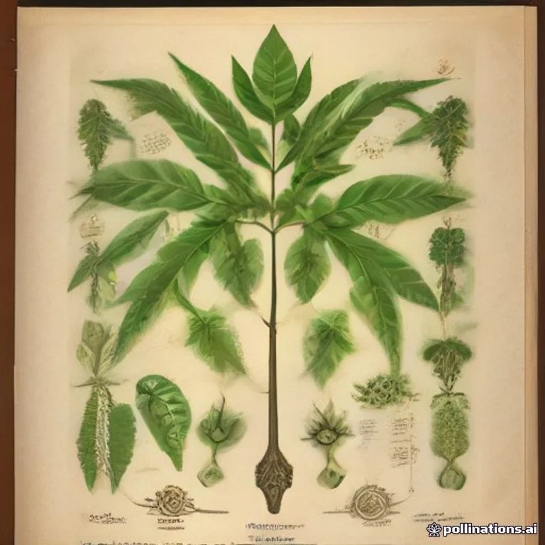 Classical botanical illustration of 臭豆 / 美丽球花豆 / 帕基亚豆 / 东南亚臭豆 / 苦豆 — Parkia speciosa Hassk.