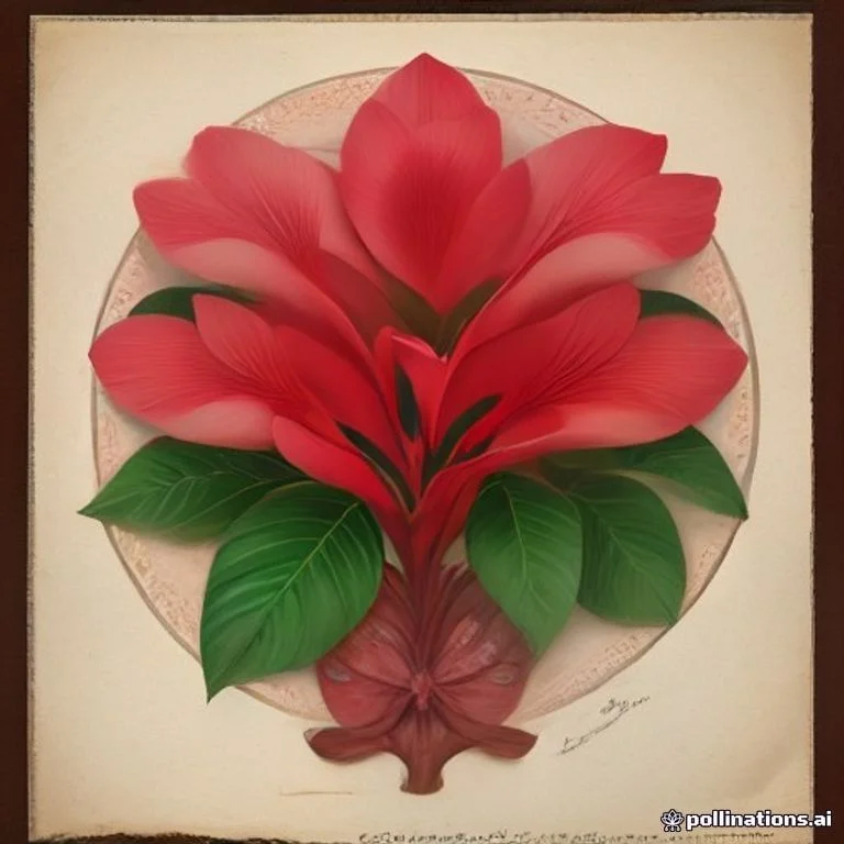 Classical botanical illustration of 鸡蛋花 / 缅栀子 / 红鸡蛋花 / 蛋黄花 / 大季花 / 印度素馨 — Plumeria rubra L. var. acutifolia (Bailey) Woodson