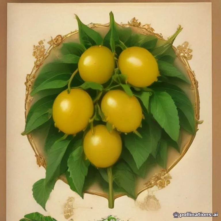 Classical botanical illustration of 蛋黄果 / 仙桃 / 狮头果 / 黄金果 / 蛋果 — Pouteria campechiana (Kunth) Baehni (syn. Lucuma campechiana)