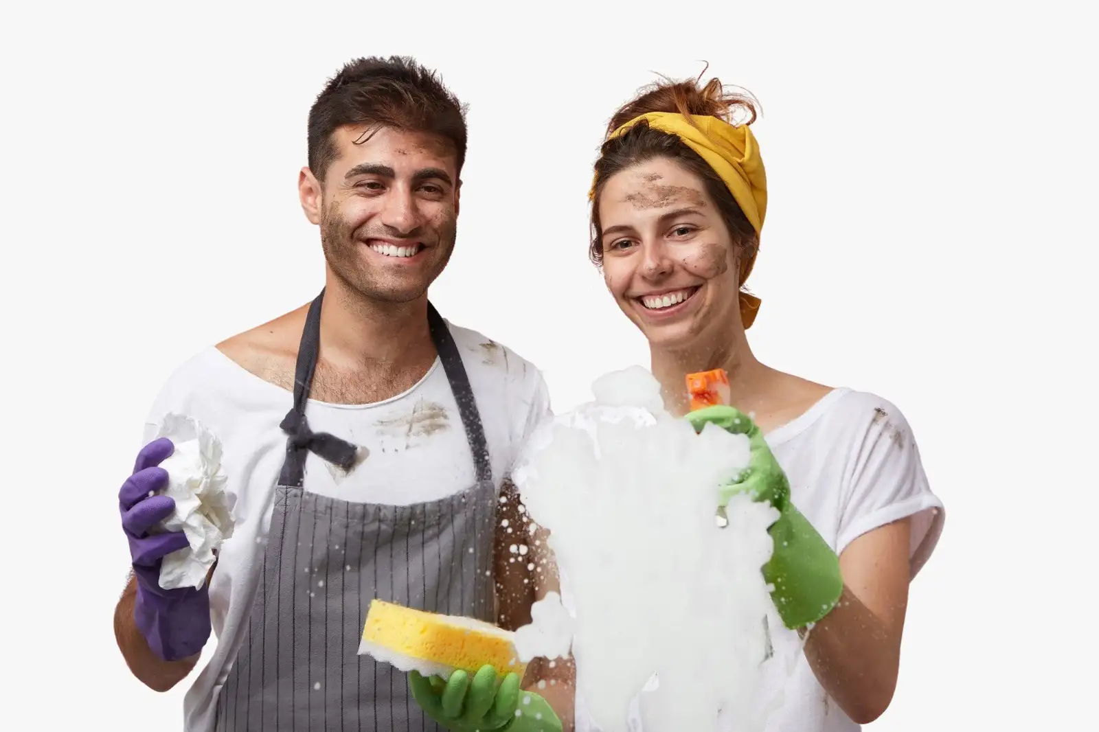 Couple cleaning