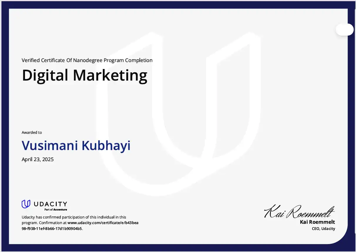 Digital Marketing Nanodegree