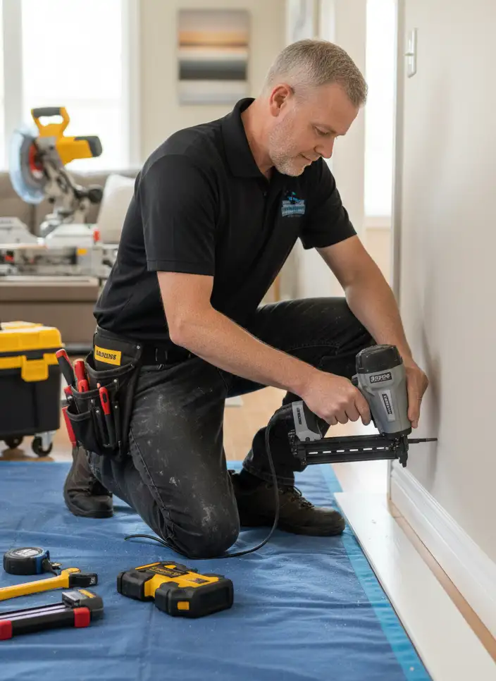 Christopher Robert skilled handyman demonstrating carpentry expertise on a Hamilton home improvement project