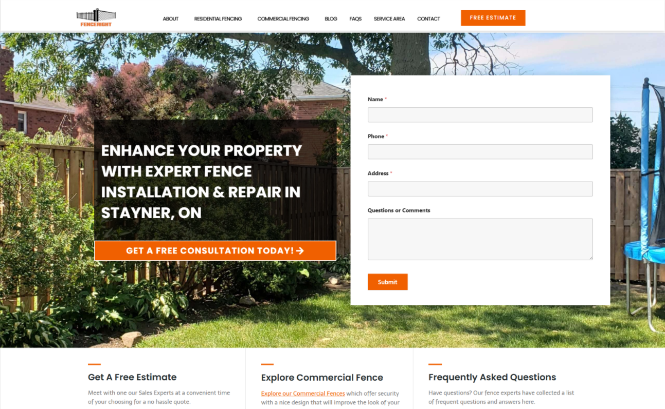 Fence Right website preview