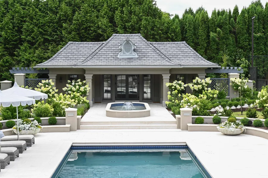 Poolside Cabana & Fountain Courtyard