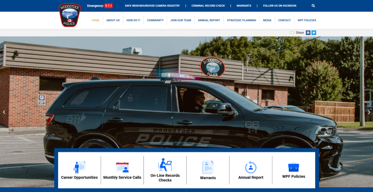 Woodstock Police website preview