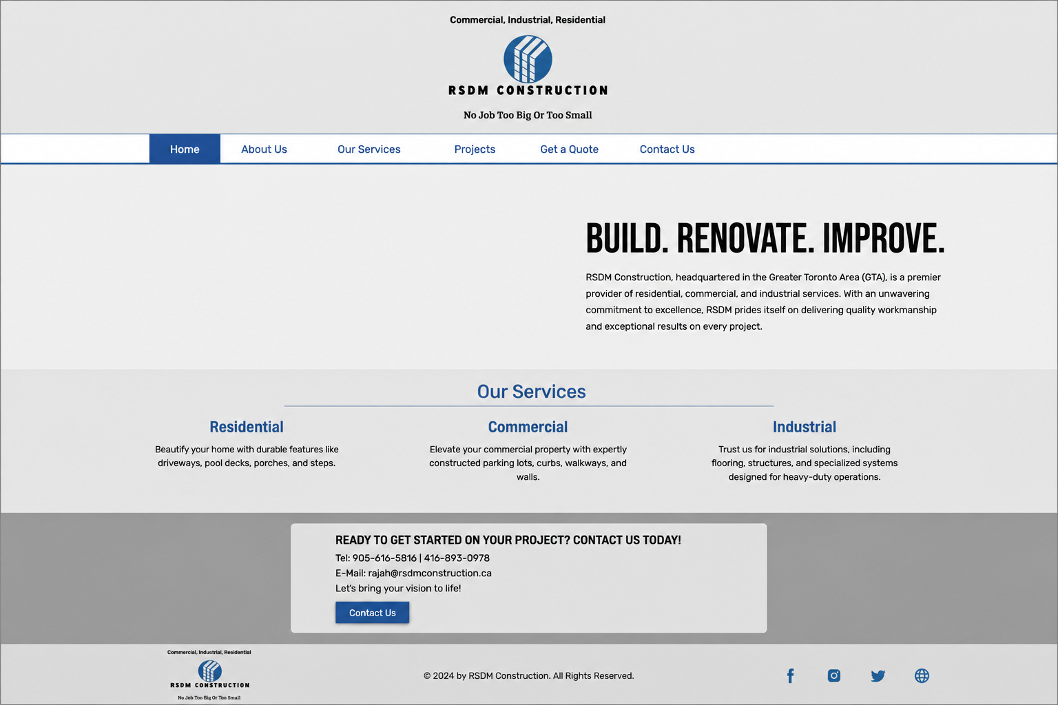 RSDM Construction old website
