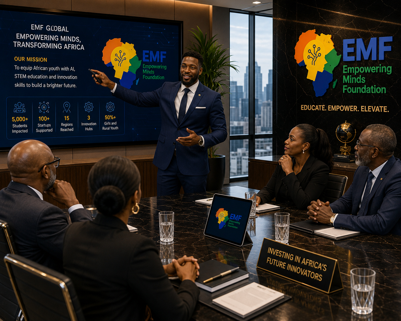 EMF Global students using technology