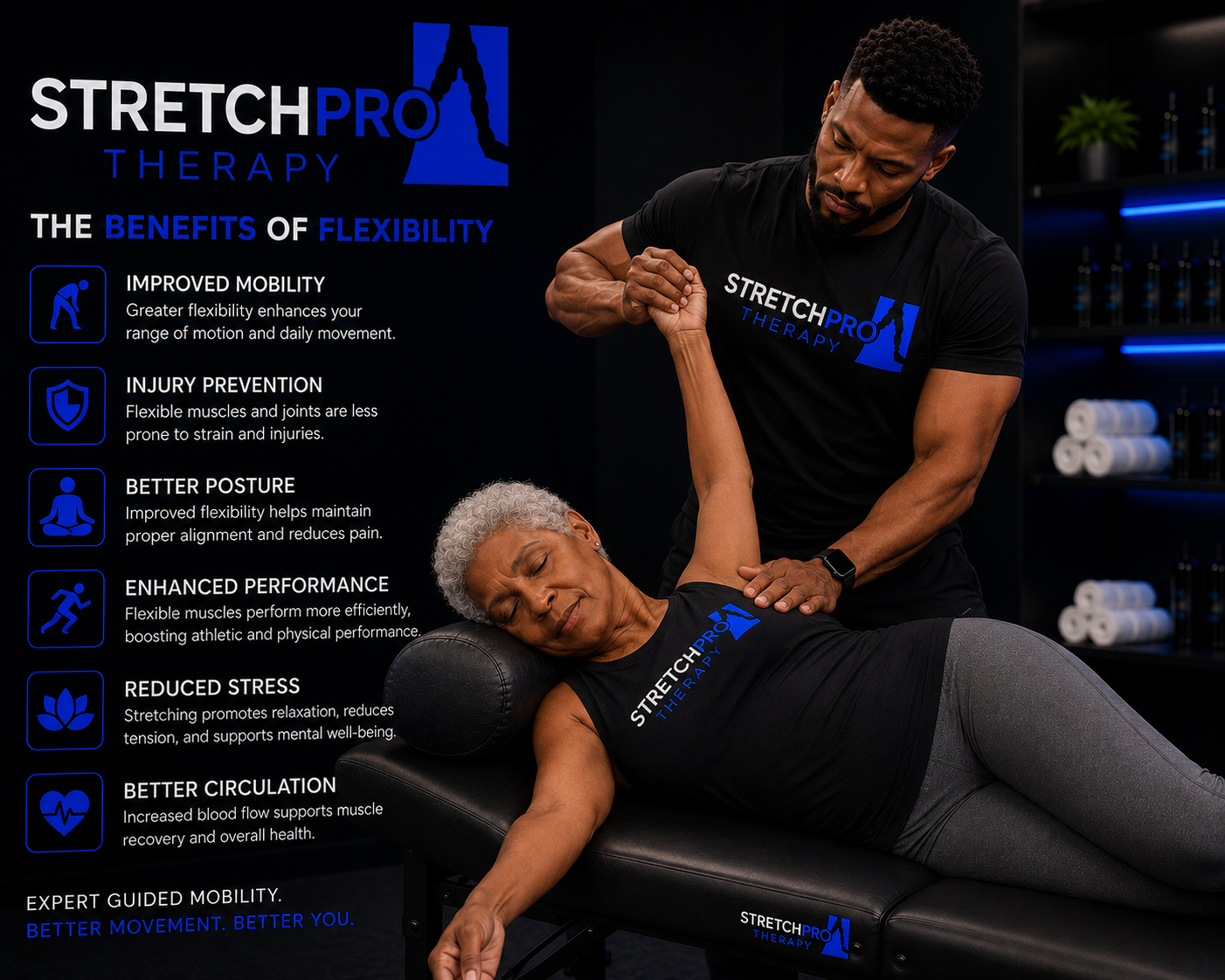 Assisted stretching session