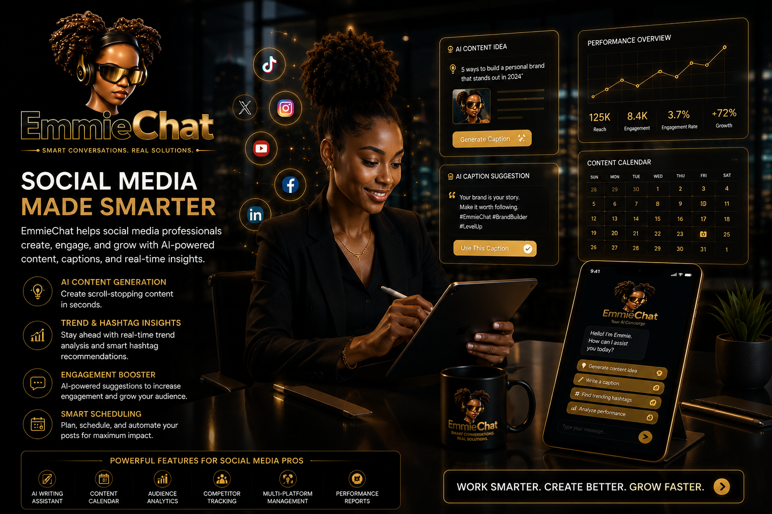EmmieChat social media made smarter with AI-powered content and insights