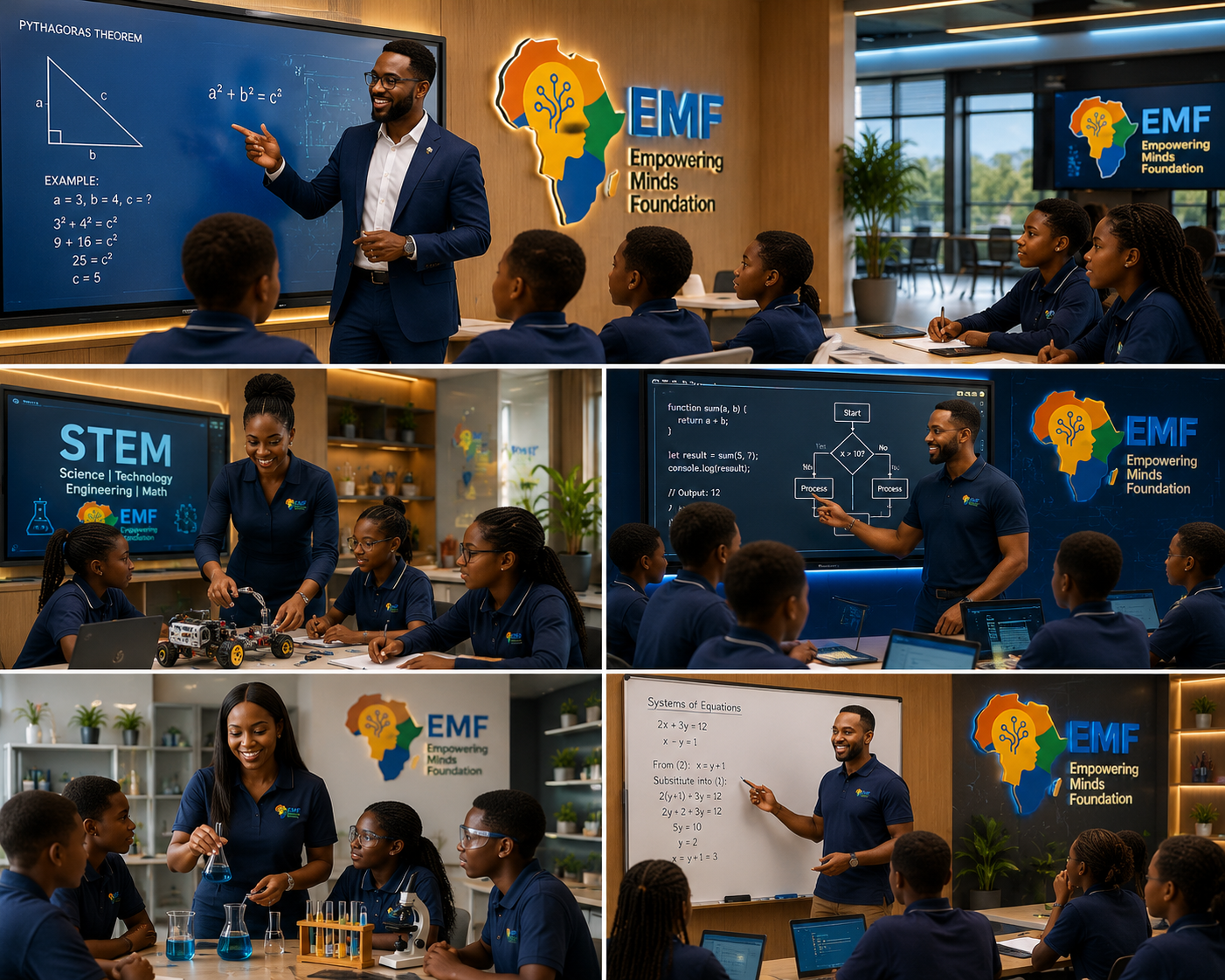 Students learning AI