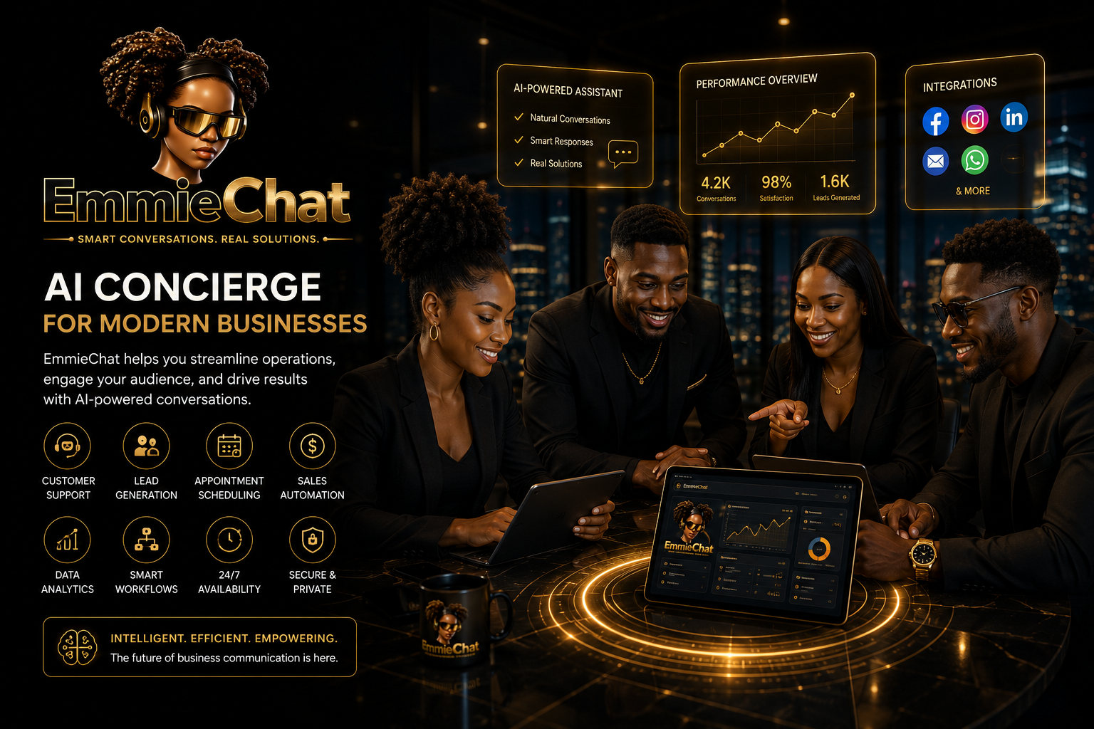EmmieChat AI concierge for modern businesses streamlining operations