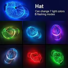 Men Women LED Couple Night Running Cool Light Emitting Hats Explosive Light Emitting Gift Holiday Party Hat - Thumbnail 6