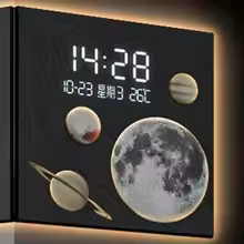 Corner Wall Clock with Light, Living Room Digital Clock, Wall Clocks, Luxury Design, Large Pendulum, Room Decor - Thumbnail 4