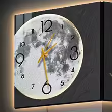 Corner Wall Clock with Light, Living Room Digital Clock, Wall Clocks, Luxury Design, Large Pendulum, Room Decor - Thumbnail 5