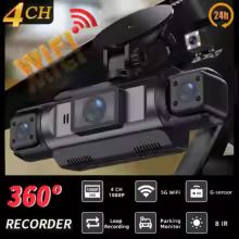 WiFi Dashcam Car Camera Black Box Driving 4Ch Front Left Right Rear Night Vision... VR FHD 1080P