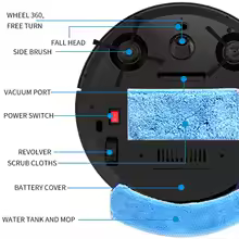 New Wireless Smart Robot Vacuum Cleaner, Multifunctional, Ultra Quiet, Sweeping, Cleaning, Moisturizing for Home Use, Home Appliances - Thumbnail 6