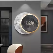 Digital Wall Clock, Modern Clocks, Electronic Wall Clock, LED Clocks, Aesthetic Living Room Decorations, Decor Accessories - Main view