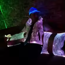 Men Women LED Couple Night Running Cool Light Emitting Hats Explosive Light Emitting Gift Holiday Party Hat - Thumbnail 4