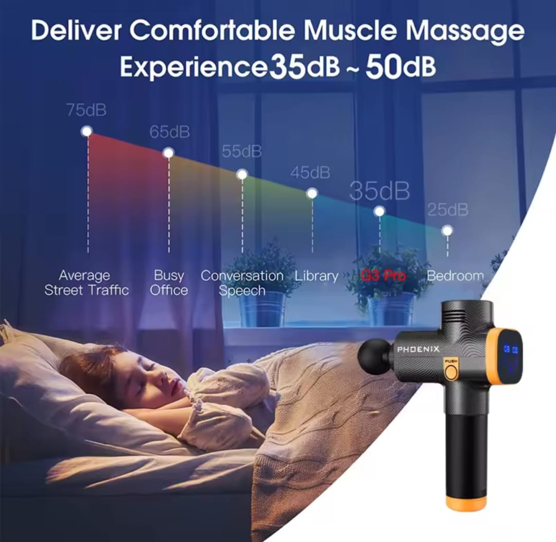 Phoenix A2 Massage Gun Muscle Relaxation Deep Tissue Massager Dynamic Vibrator Back Portable Handheld Display Fascia Gun Massage - Thumbnail 4