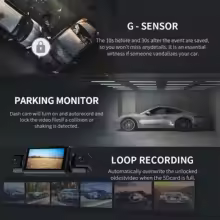 WiFi Dashcam Car Camera Black Box Driving 4Ch Front Left Right Rear Night Vision... VR FHD 1080P - Thumbnail 4