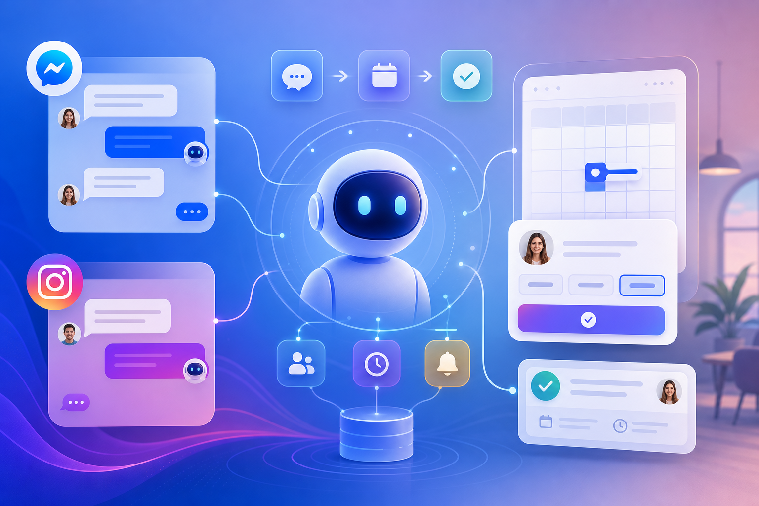 Are there AI agents that can book appointments across Messenger and Instagram DM?