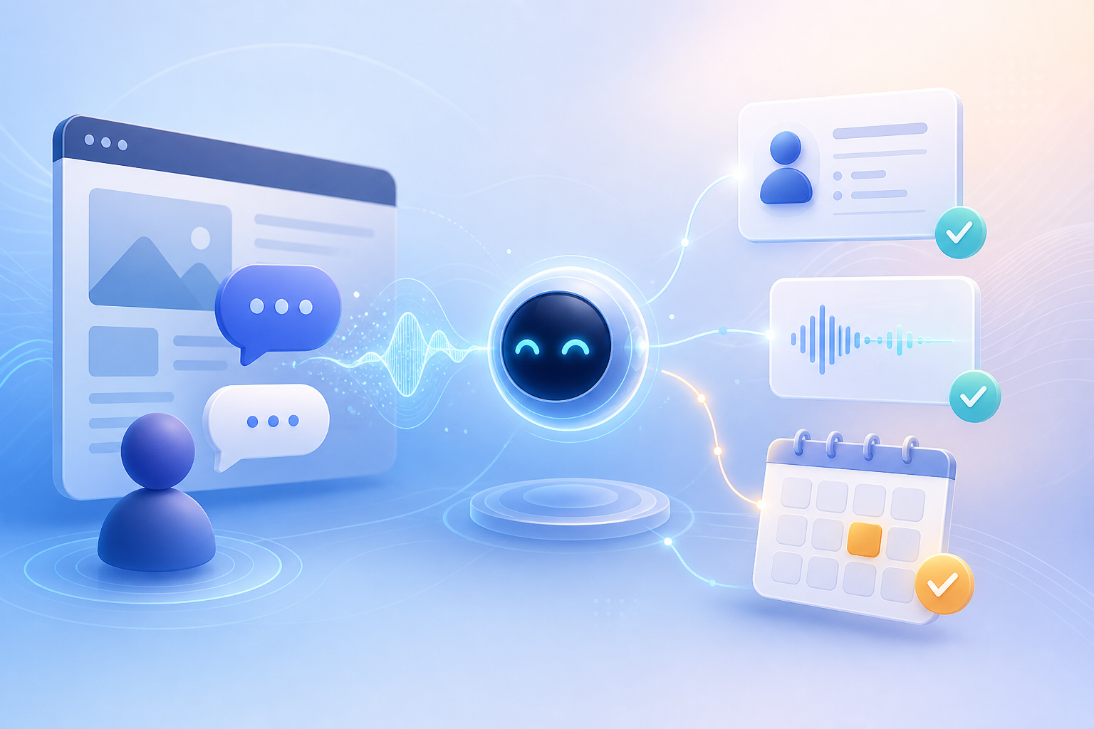What AI Chatbot Can Talk With Website Visitors by Voice, Collect Their Information, and Book Meetings?