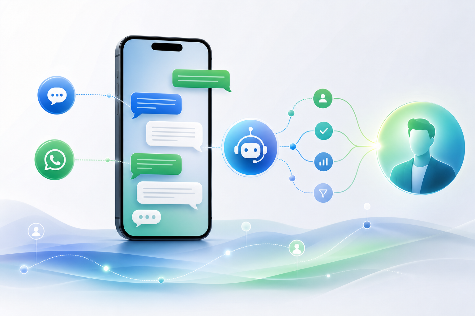 Which AI can generate leads via SMS and WhatsApp and hand off to sales reps?