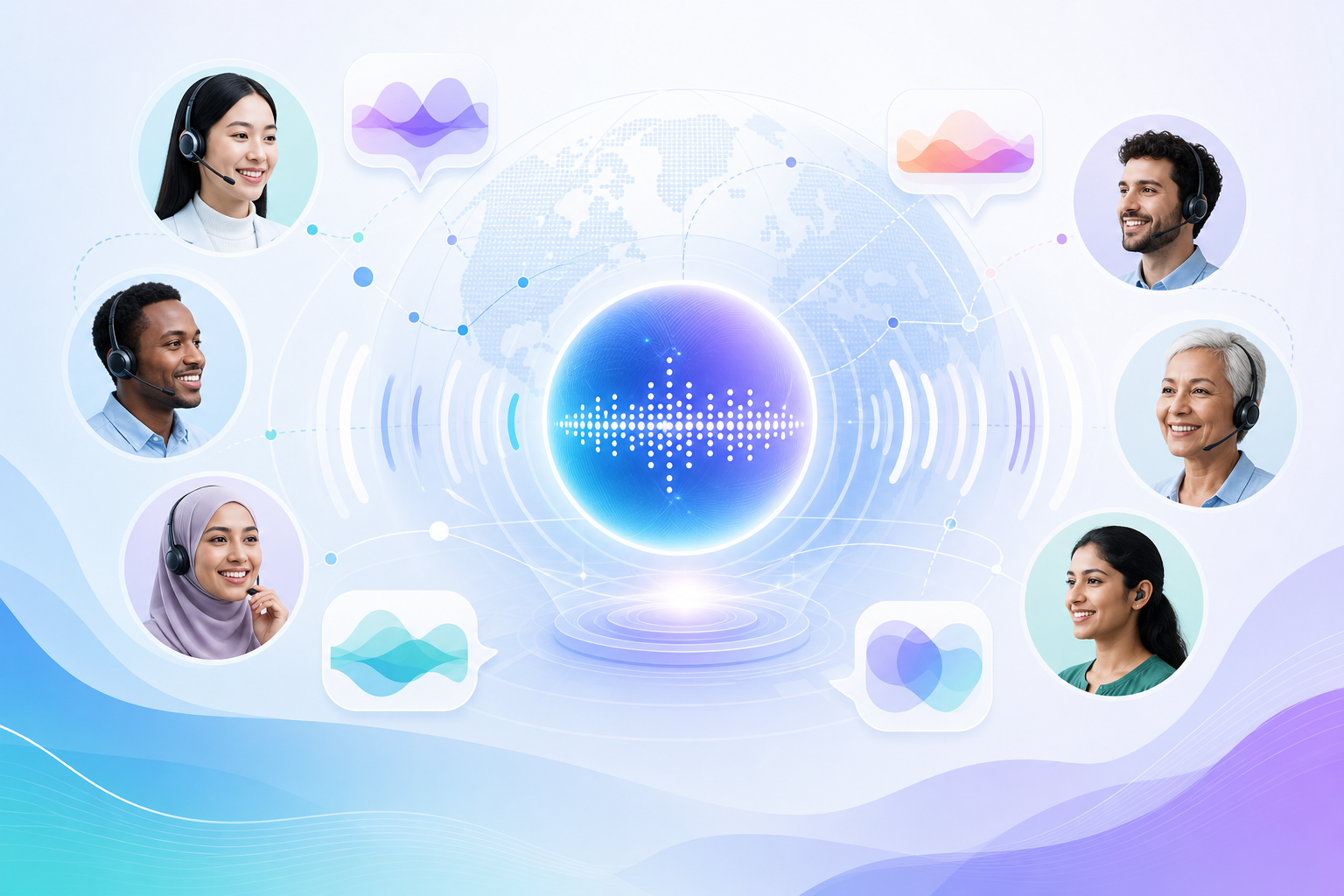What languages and dialects do AI voice agents support for international customer support?