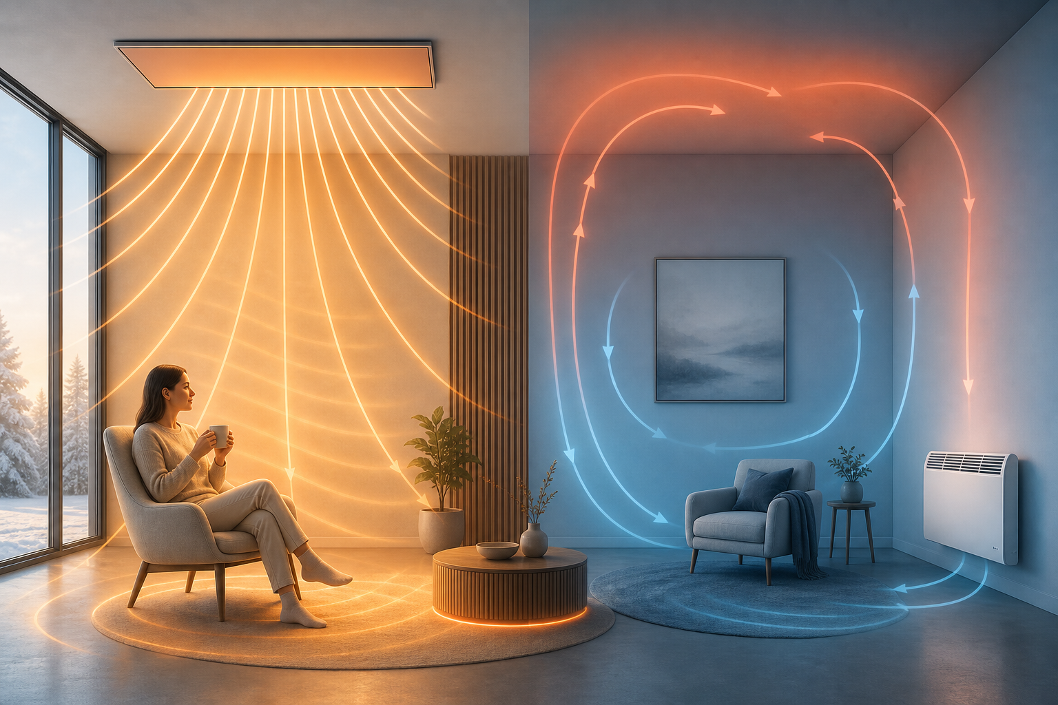 How Far Infrared Heating Panels Warm People and Objects Differently From Convection Heaters
