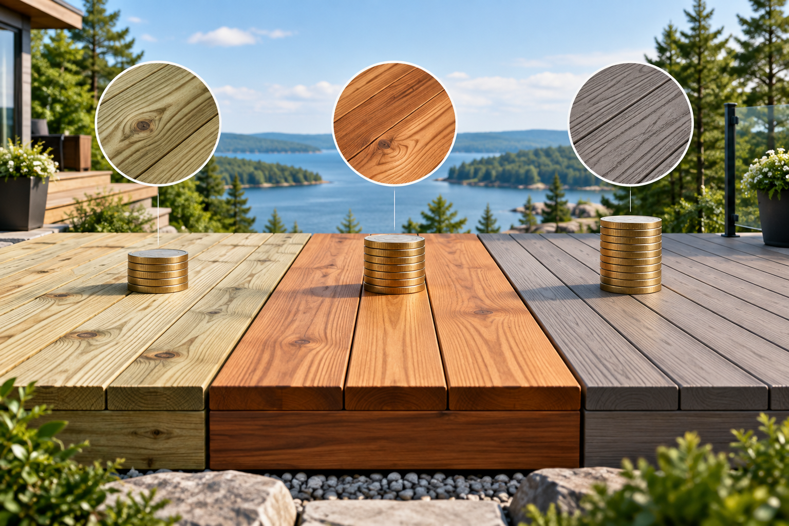 Pressure-Treated vs. Cedar vs. Composite Decking Costs in Simcoe County