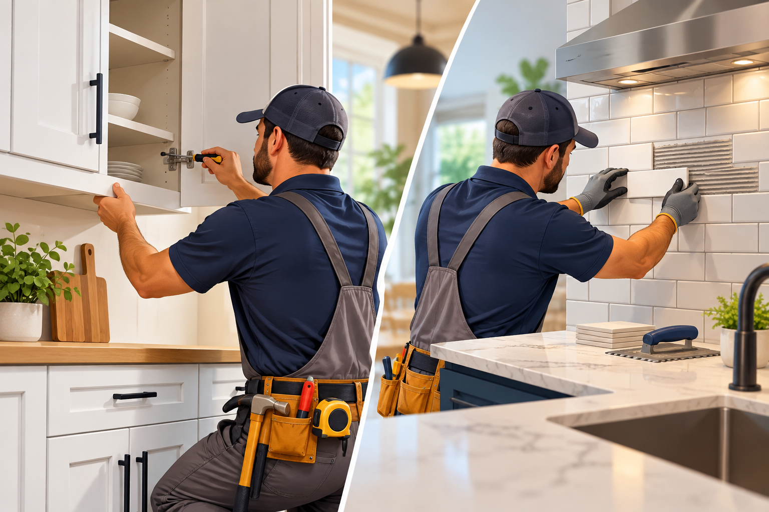Collingwood Handyman Can Repair Cabinets and Install a Kitchen Backsplash