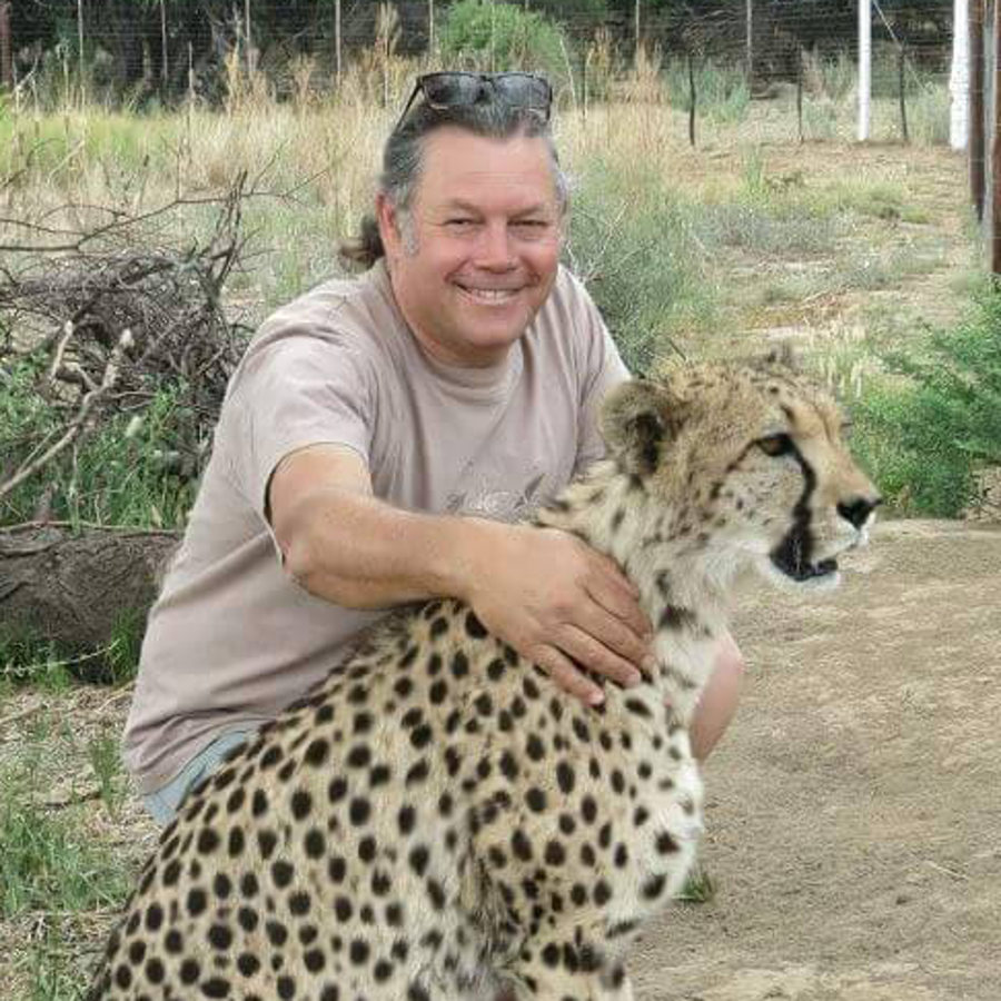 Hilton Davidow with a cheetah