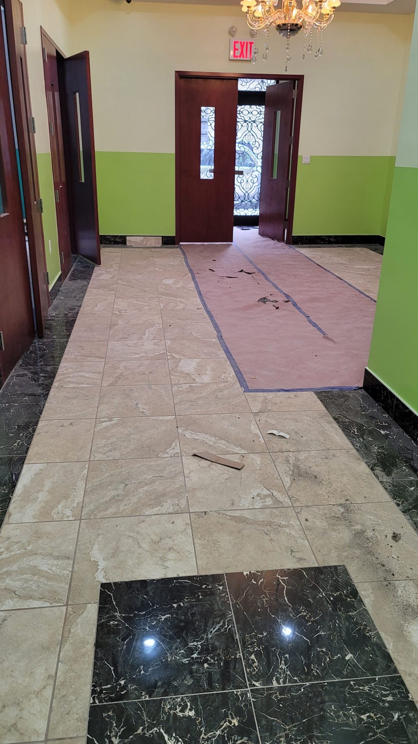 A new marble entrance hall