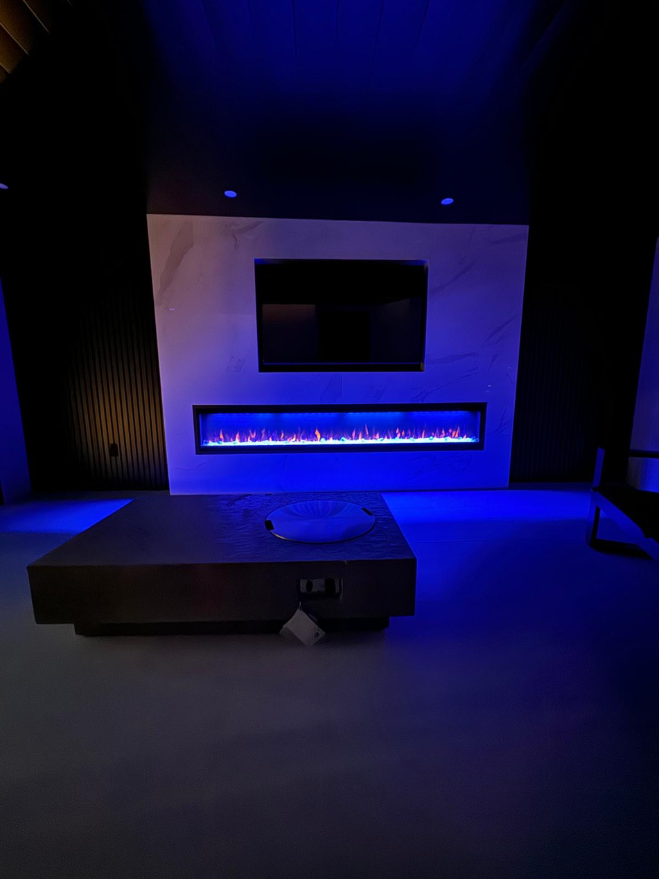 Illuminated Fireplace Feature Wall