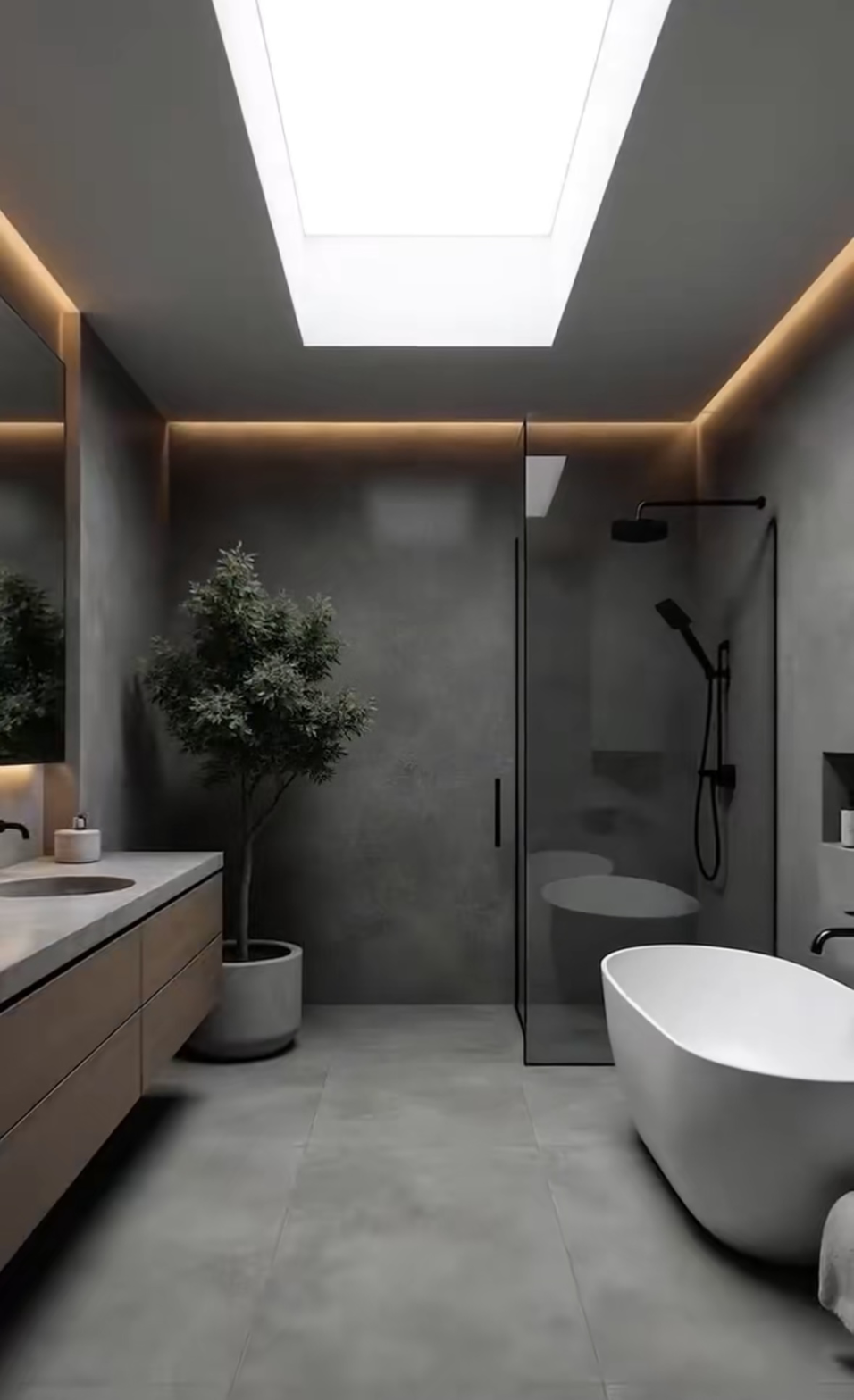 Skylit Spa Bathroom Retreat