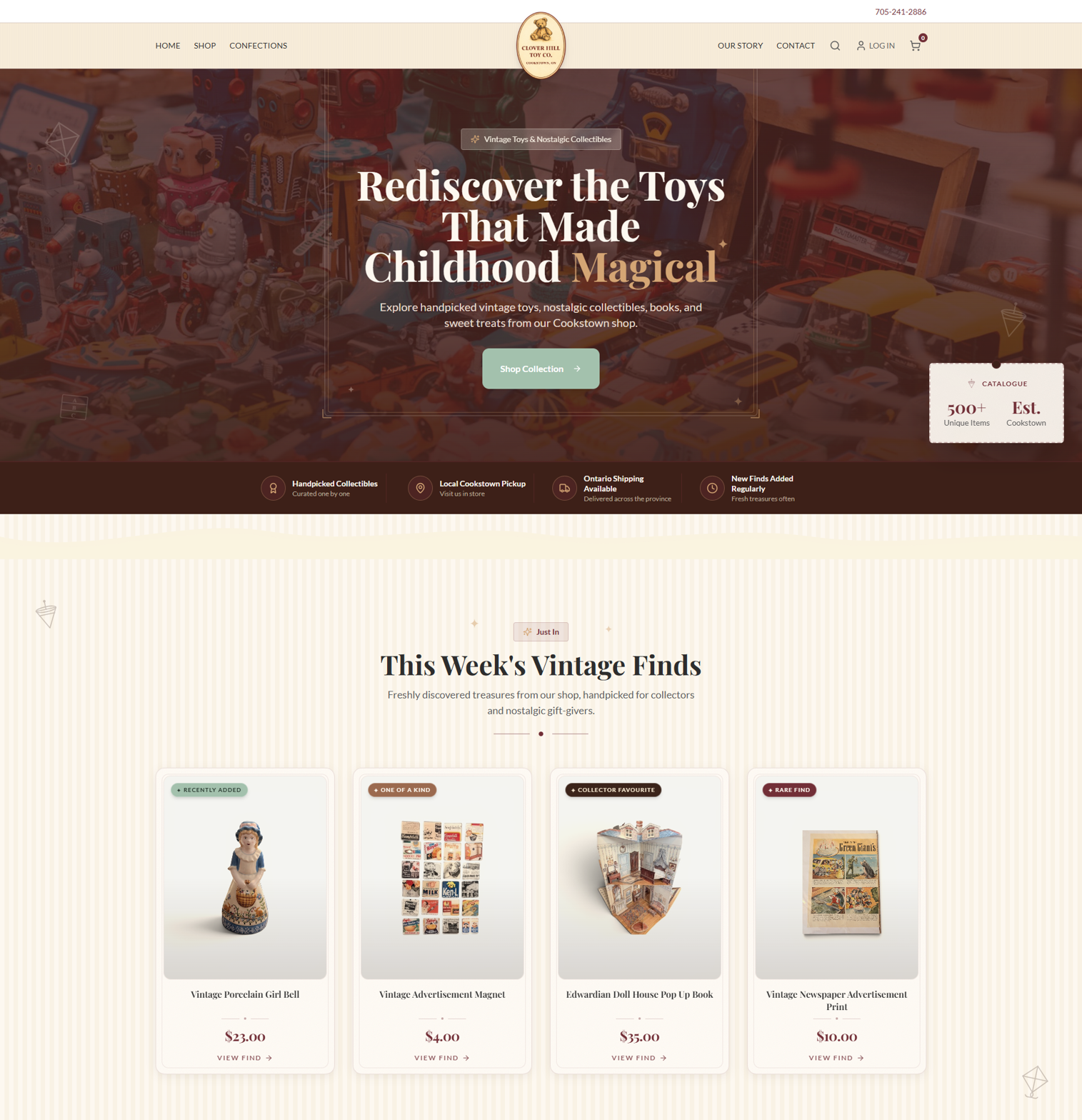 Clover Hill Toy Co website preview