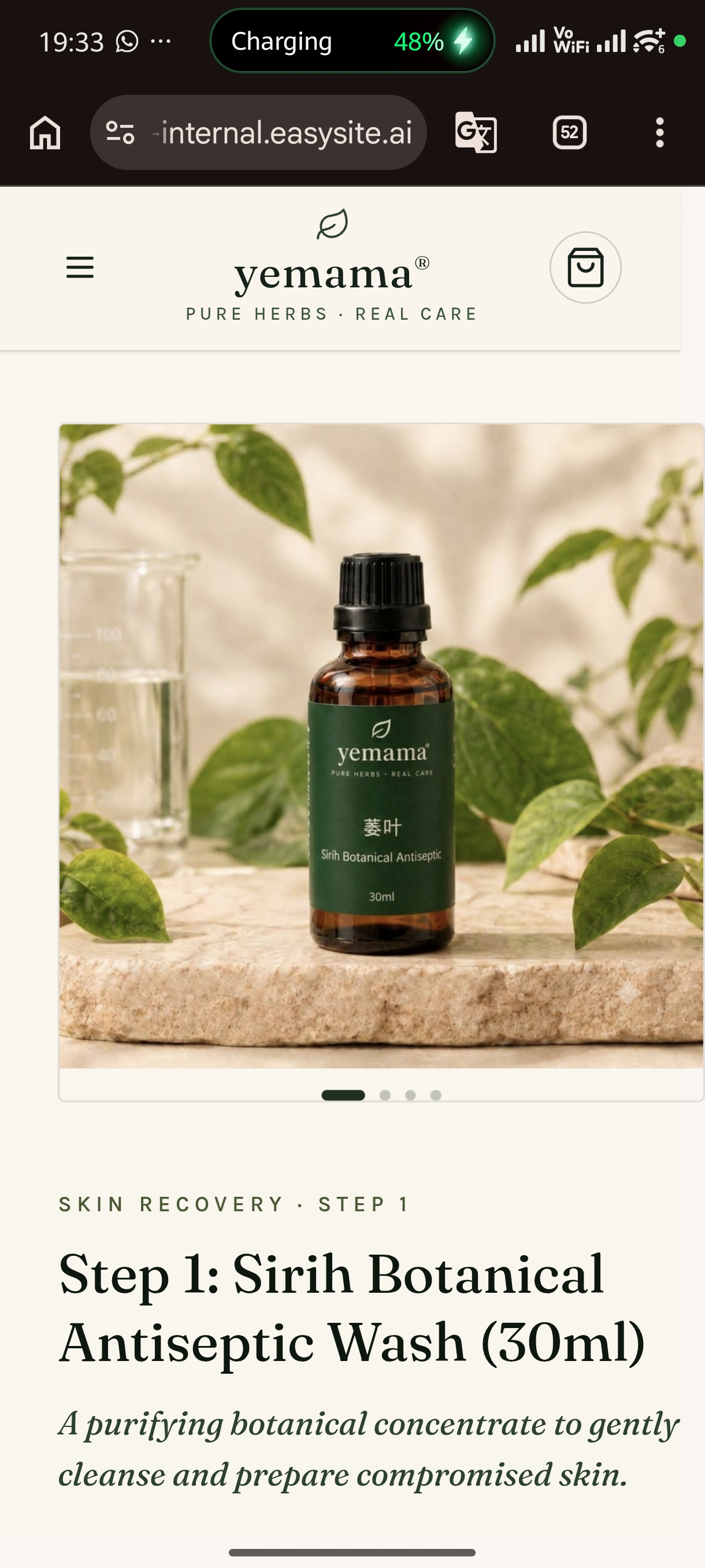 Sirih Botanical Antiseptic, Remayung Botanical Mist and Sirih Botanical Balm side by side