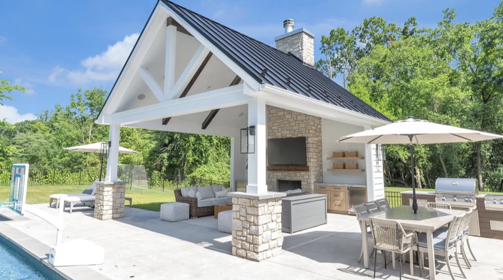 Gabled Cabana & Outdoor Kitchen
