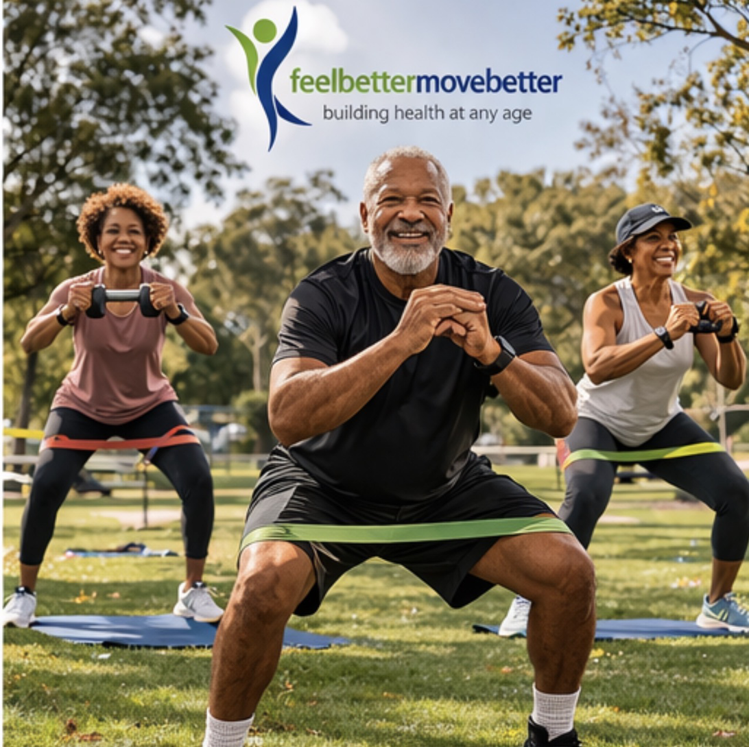 Older adults exercising in gym