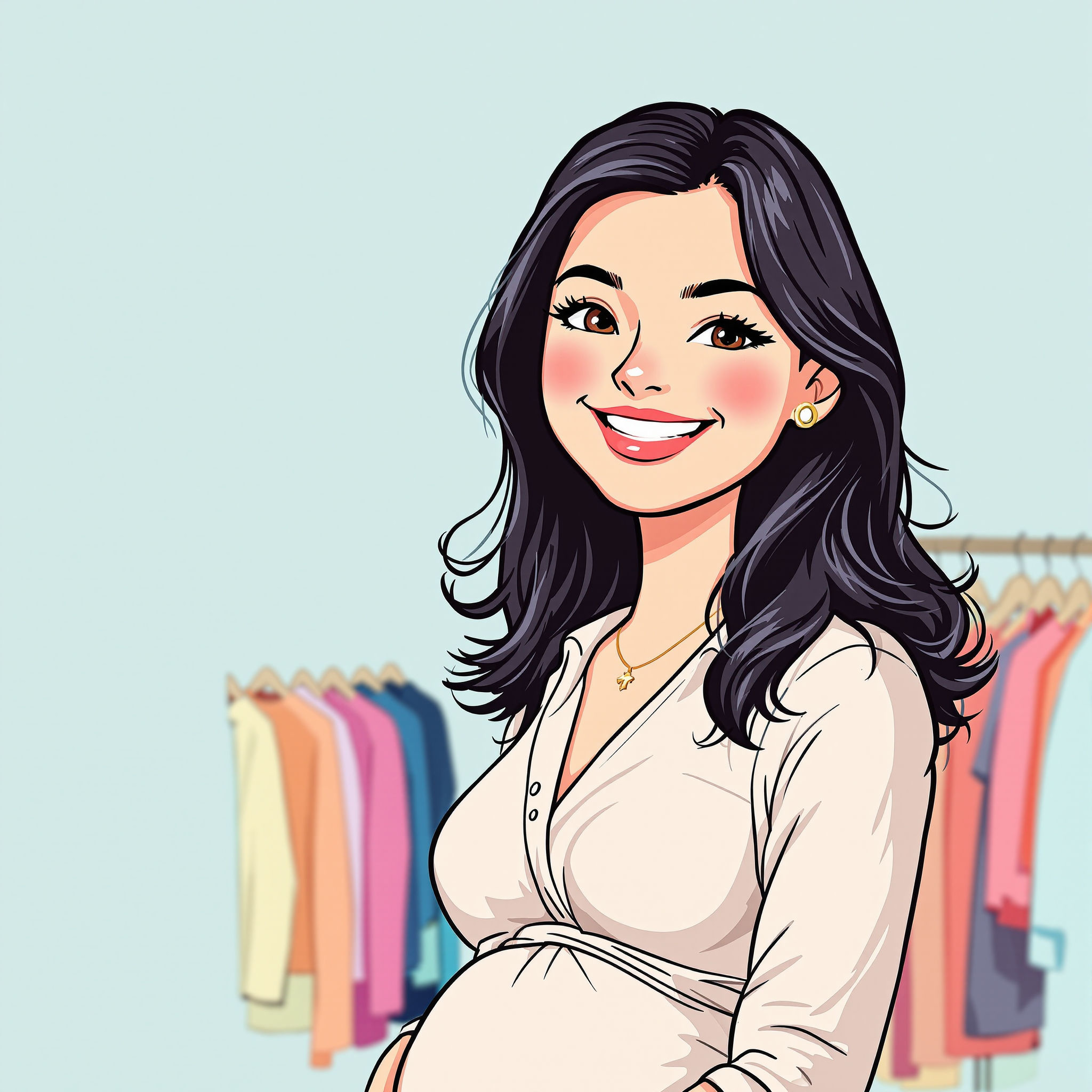 Expecting mother in comfortable setting