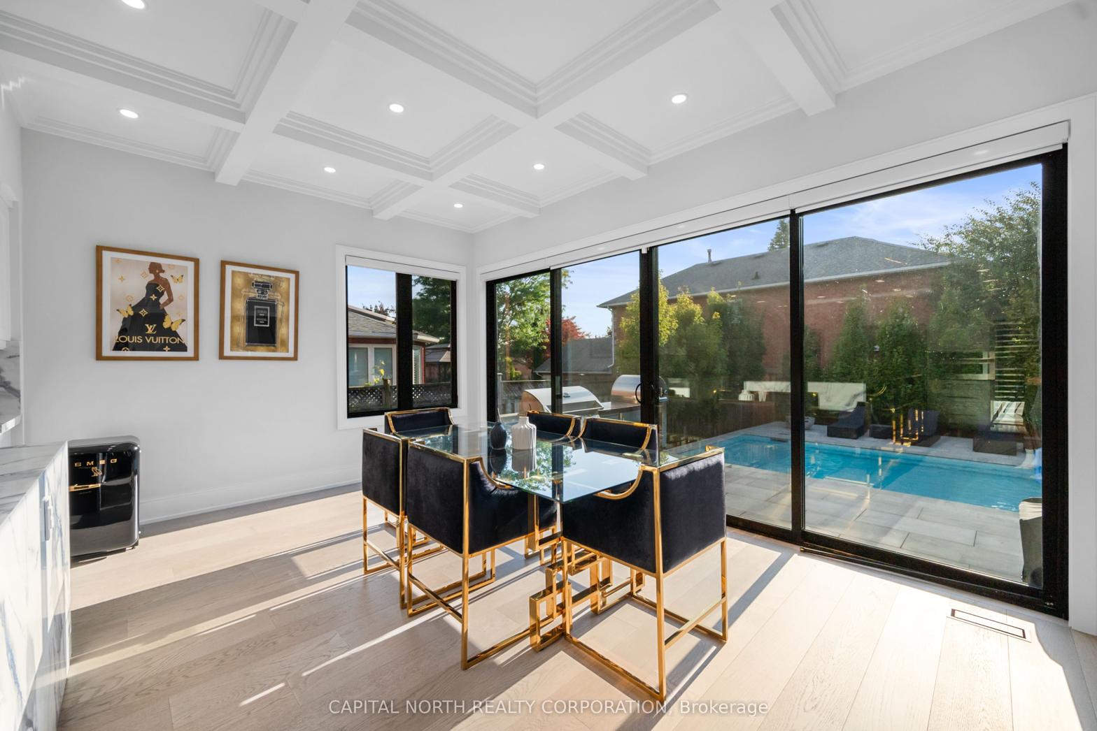 Poolside Glass Dining Room