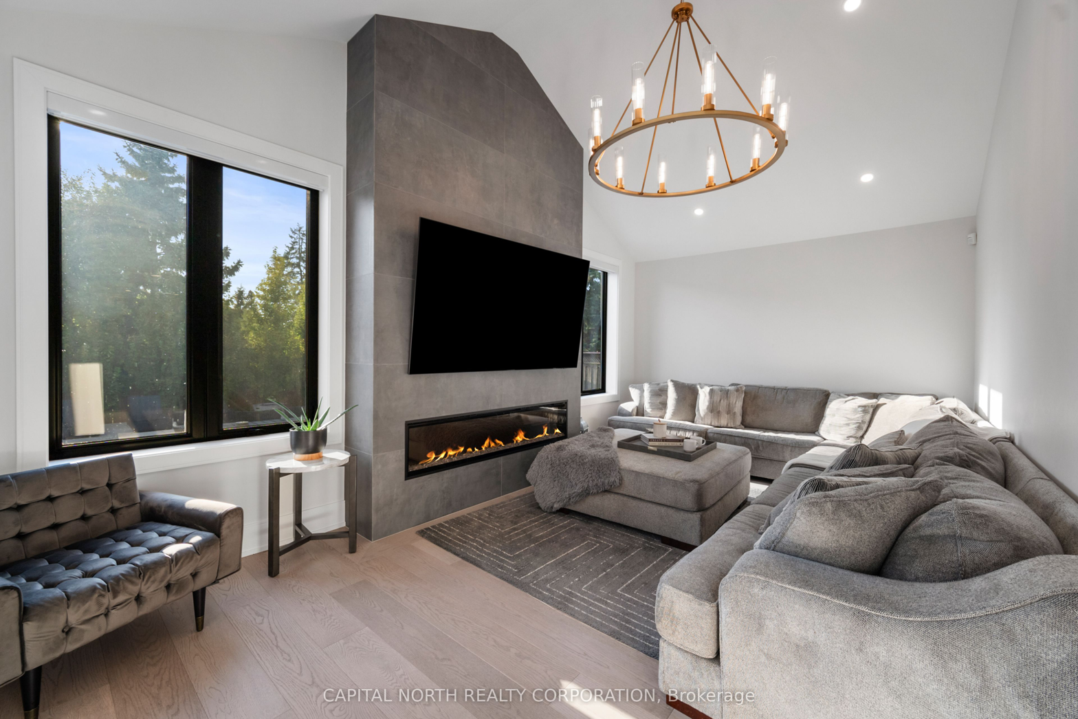 Vaulted Fireside Living Room