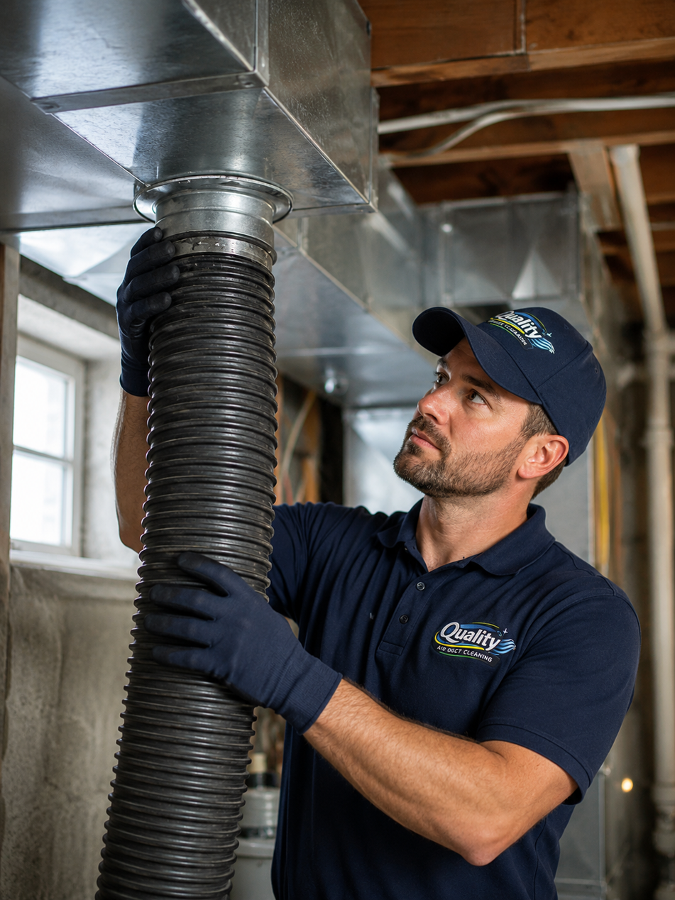 Truck-mounted commercial-grade negative air machine generating 16,000 CFM of suction power for professional residential HVAC duct cleaning
