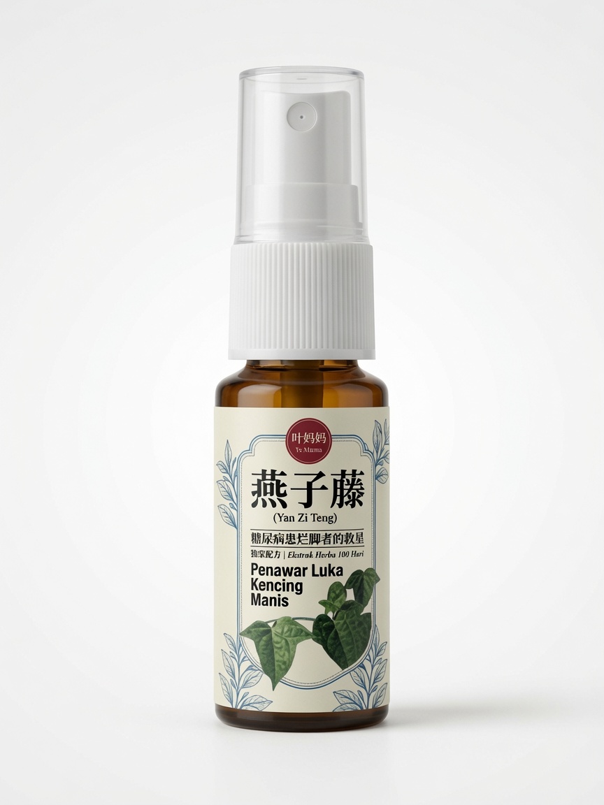 叶妈妈燕子藤 20ml 正面细节 Yan Zi Teng bottle front detail
