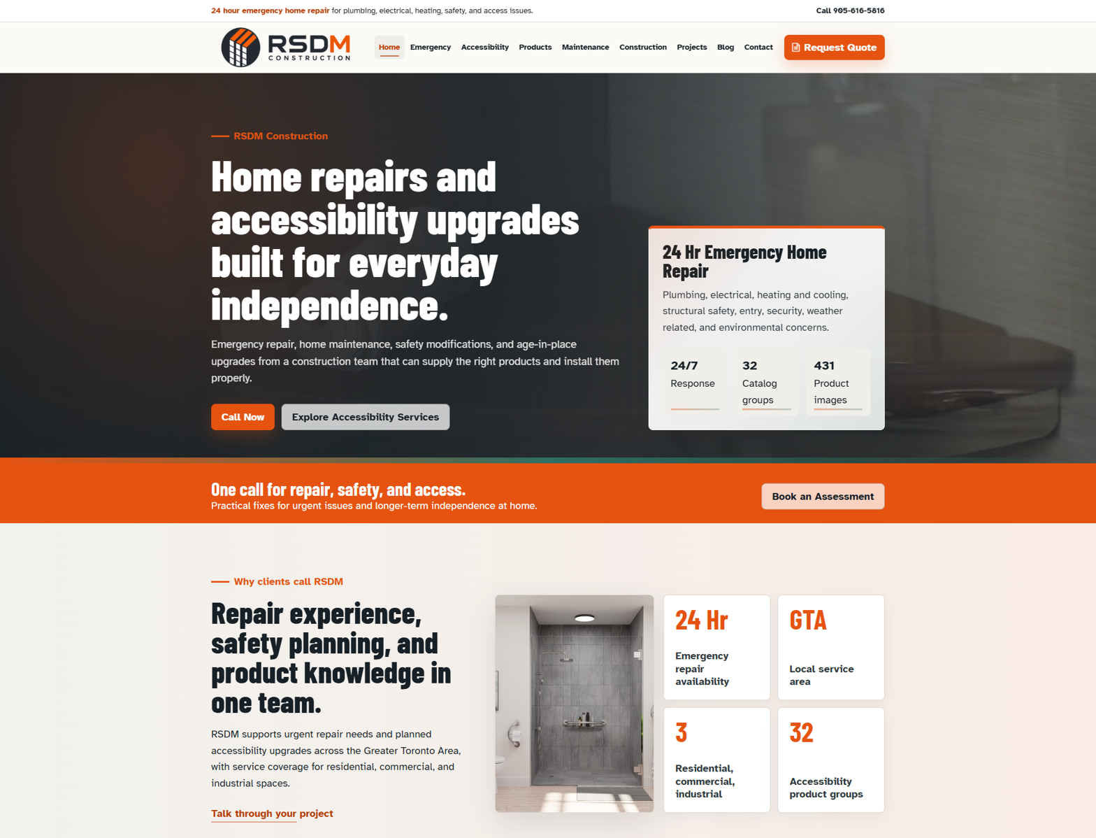 RSDM Construction website preview